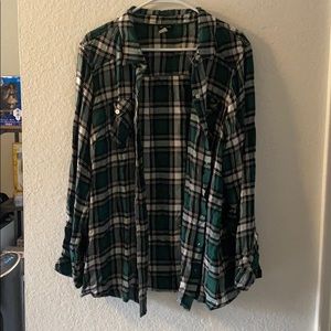 Torrid green plaid button up